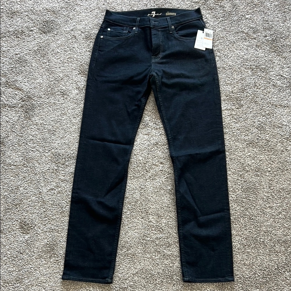 7 For All Mankind Men's Skinny Jeans - Dark Blue
